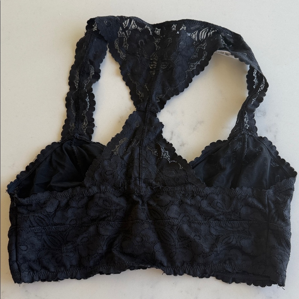 NWOT Free People Black Lace Racerback Bralette - Picture 4 of 4